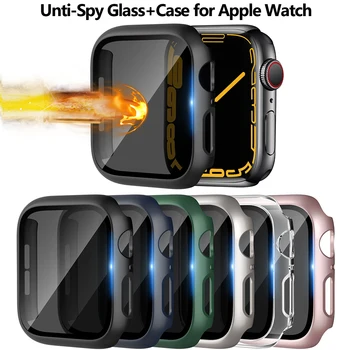 Защитно стъкло + Калъф за Apple Watch 45 мм 44 мм 41 мм 40 мм и Защитно фолио за екрана, Твърд калъф за PC, Броня За iWatch 9/8/7 / SE/6/5/4