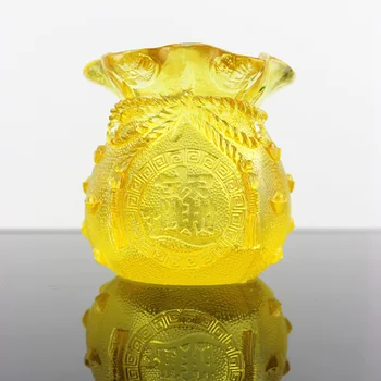 Fengming-jarrón de cristal para decoración del hogar, jarrón artístico de cristal, ámbar, Liuli, barato