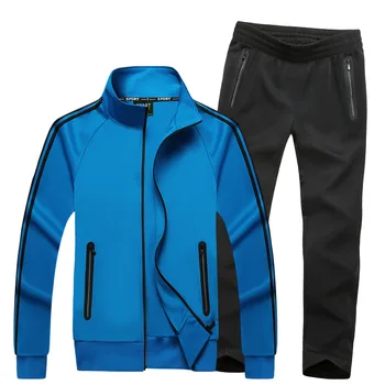 Спортен костюм L-8XL, 2 броя, мъжки спортни дрехи, есенно-зимно яке с цип, hoody + панталони за джогинг, спортен случайни комплект за фитнес зала