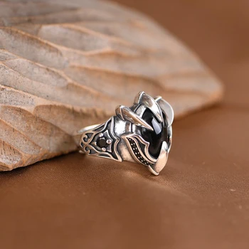 Сребърен пръстен S925 в ретро стил, старата хипстерская мода, орлиный нокът, кубичен цирконий, отворен пръстен, новост 2023 година