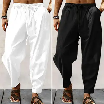 Модерни мъжки спортни панталони с еластичен ластик на кръста, спортни мъжки панталони за бягане с дължина до щиколоток