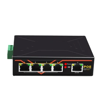 Switch POE с 5 порта, 10/100 Mbit/s, промишлен Fast Ethernet switch на DIN-шина, мрежов комутатор