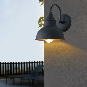 Ретро улица градински лампа, монтиран на стената лампа, за двора, веранда, стълби, нощна лампа за спални, винтажное монтиране на стенни лампи, осветление