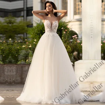 Сватбена рокля Gabriellar Emy свързани с деколте и фини апликации, тюлевое рокля за прибиране на реколтата, Vestido De Новия 2022, женствена рокля по поръчка