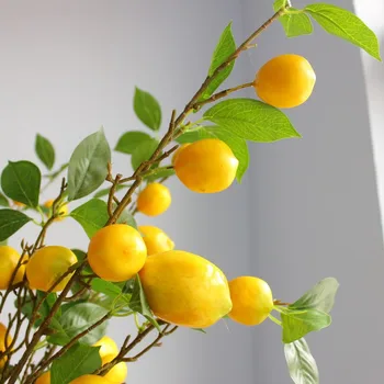 Фалшив цветя Имитация на лимон, Клон украса на хола декорация на масата за хранене изкуствено дърво