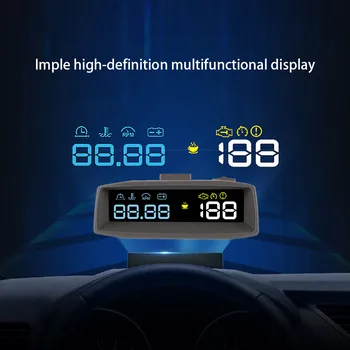 Универсален централен дисплей Автомобилен HUD дисплей автомобилен HD високоскоростен цифров проектор II OBD2 EUOBD авто HUD централен дисплей 4F
