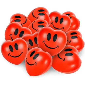 Валентин топки за облекчаване на стреса в форма на сърце, Плюшени играчки-неспокойни във формата на сърце за облекчаване на стреса, подаръци във формата на сърце за дизайн усмихнато лице Играчки