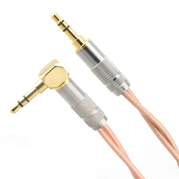 Висококачествен бескислородный мед посеребренный Hifi аудио кабел с 3,5 3,5 мм мъж към мъж Aux кабел динамика Aux адаптер