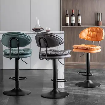 Стол бар, модерен обикновен въртящ се стол, домашен облегалка, бар стол, стойка, лампа, луксозен стол бар, денонощна рецепция Sillas