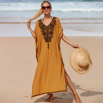 Бродерия Плажната Наметало на Milko De Praia Бански Жена Без Бикини Наметало Туника за Плажа, Парео Саронг Плажно Облекло