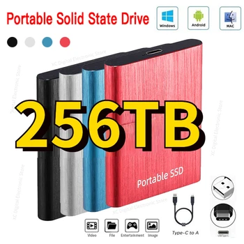 Оригинален 256 TB 64 TB 16 TB 8 TB Външен Твърд Диск SSD Портативен Твърд Диск USB 3.0 БЪРЗ ТРАНСФЕР на ФАЙЛОВЕ за вашия Лаптоп/Настолен Склад