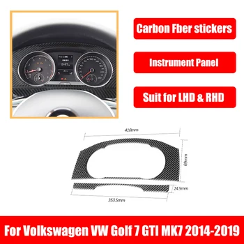Панел за декорация за арматурното табло на колата е от въглеродни влакна за Volkswagen Golf MK7 2014-2019 Автомобилни аксесоари за декорация на интериора