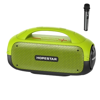 За Hopestar A50 IPX6 водоустойчив безжични стерео високоговорители TWS с RGB подсветка 80 W караоке-говорител с микрофон