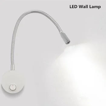 1 W 3 W Led осветление Стена Детска Лампа За Четене Прикроватное Осветление AC85-265V Алуминиев Въртящ се на 360 Градуса лампа с ключ EU/US Plug