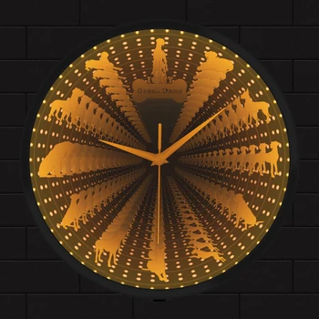 Немски дог Оптична илюзия е огледален ефект Часовници Мастиф Аполон кучета Кученце туннельная лампа светлинен часовник за спални