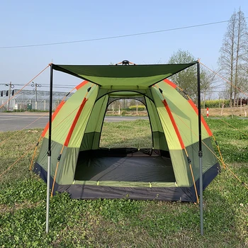 Преносими туристически сгъваеми автоматични палатки за голямо семейство, автоматичен дуплекс водоустойчив палатки за къмпинг