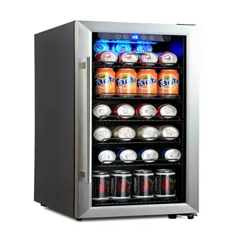 106 куб. фута компресор охладител за напитки с въздушно охлаждане, задвижваната от неръждаема стомана и стъкло с дръжка