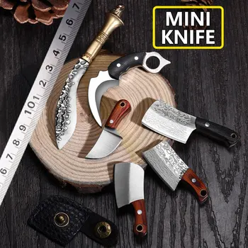 Мини-ключодържател-нож, кухненски нож за самозащита на открито EDC висящи аксесоари Режещи инструменти креативен подарък