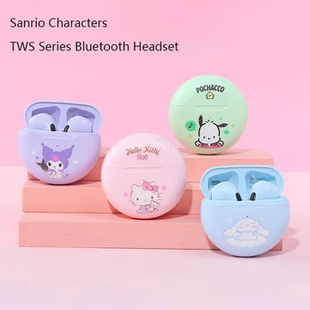 Sanrio Hello Kitty Kuromi Cinnamoroll Bluetooth Слушалки Сладък Карикатура TWS Безжични Слушалки в ушите Сензорно Управление за IOS/Android