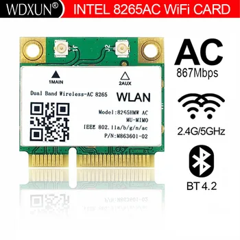 Нова Двухдиапазонная Wireless-AC 8265 Intel 8265HMW 2.4 G/5GHz 802.11 ac 867 Mbps Bluetooth 4.2 8265AC MINI PCI-E, безжична карта WI-Fi