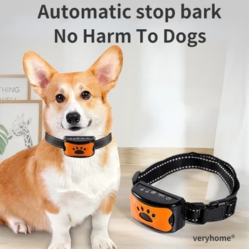 Устройство за защита от лай на домашни кучета USB Електрически ултразвукова s тренировъчен нашийник Stop collar shock