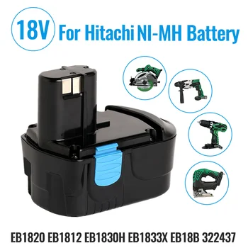 2023 Нов 18v, акумулаторна батерия Ni-Cd батерия 12800 ма за Hitachi акумулаторна Електрическа бормашина-пистолет винт EB1820 EB1812 EB18-2YR