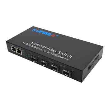 Фабрично OEM SFP Switch 2 4 8 16 24 Порта 1000 М Ethernet Оптичен Gigabit Комутатор с 2 Порта, RJ-45 за видеонаблюдение
