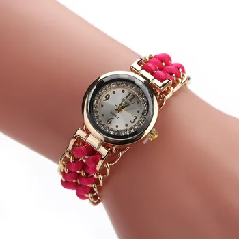 Дамски часовници 2023, модерен ръчен часовник с намоткой на въже и верига, аналогови кварцови часовници, през прост стил, Relogio Feminino