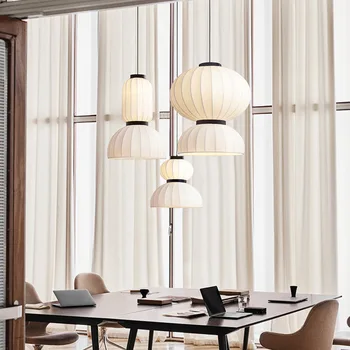 Висящи лампи Nordic Silk Фенер, модерни прости и творчески осветителни тела за дневна, стълби, декор на кухненския плот, полилеи