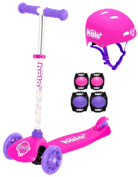 Rise Above Jr. 3-колесен скутер разход - сладки розово - Скутер, каска, коленете и лактите подложки