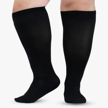 Големи размери на мъжки и женски компресия чорапи специални големи размери Унисекс Дълги обикновена чорапи за джогинг, фитнес 2XL 3XL 4XL