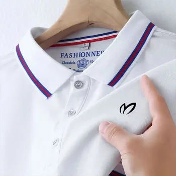 2023 Ново мъжко коприна топка за голф, тениска с къс ръкав, универсален топ, ежедневни hoody за голф
