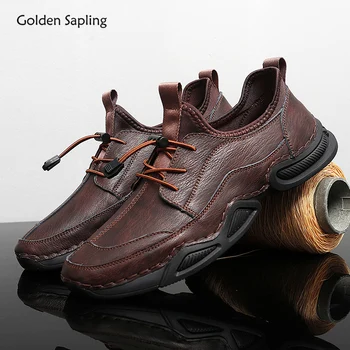 Golden Sapling/ модни мъжки ежедневни обувки от дишаща естествена кожа, леки мъжки лоферы, класически обувки в стил ретро, за почивка, за обувки, за разходки