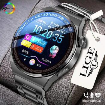 LIGE Bluetooth предизвикателство смарт часовници мъжки спортен гривна с HD-екран гласов асистент водоустойчив мъжки умни часовници за IOS и Android 2022