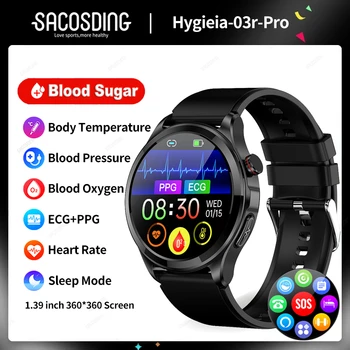 2023 Новите смарт часовници ECG + ТОЧКИ с неинвазивно нива на глюкоза в кръвта, мъжки смарт часовници с Bluetooth за повикване, умни часовници за Android и IOS
