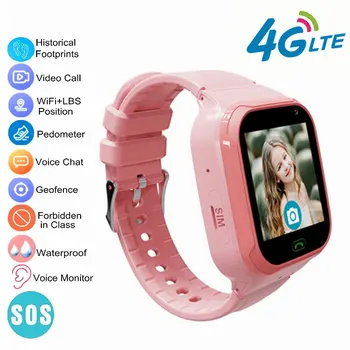 4G Смарт Часовници Детски SOS GPS СРЕЩА WIFI Място за Позициониране Местоположението на СИМ-Карта Предизвикателство Телефон Smartwatch Подарък За Деца на IOS, Android