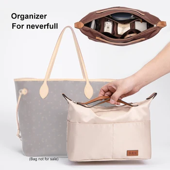 Чанта-органайзер с найлон вложка за Neverfull PM ММ, луксозна чанта, вътрешен чантата за пътуване, преносими, козметични чанти за грим, шейпър косметичек