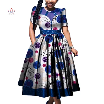 Африкански сватбени рокли за жени, традиционни дрехи с къс ръкав, винтажное елегантна жена празнична рокля, дрехи принцеса WY6700