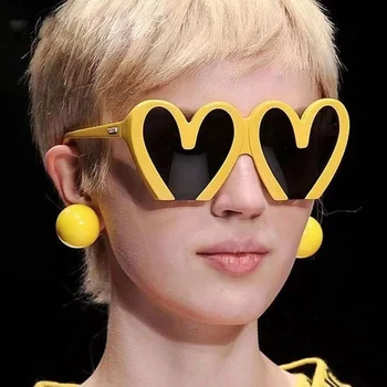 2023 Нови модни слънчеви очила за партита с хубаво сърце, женски, мъжки, маркови, годината на реколтата, в стил пънк, цветни слънчеви очила във формата на сърце, женски морски нюанси