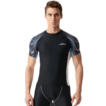 Мъжки модни риза със защита от акне с прерязано и къс ръкав, бързосъхнеща тениска за сърфиране, защита от uv защита от акне за сърф, гмуркане