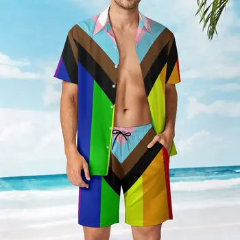 Мъжки плажен костюм с флага на гордост 