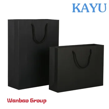 Търговия на едро с Луксозен черен обувки за Опаковане на дрехи, хартиени пакети с отпечатана потребителски логото на Облекло за магазин за опаковане на Подаръци, бижута хартиена торбичка