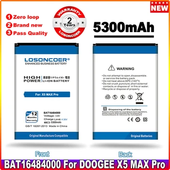 LOSONCOER BAT16484000 5300 mah За DOOGEE X5 MAX Pro Батерия DOOGEE X5 MAX Батерията По целия свят Безплатна Доставка в рамките на номера за проследяване