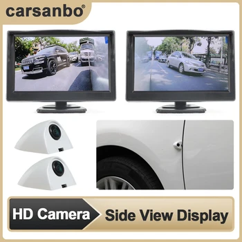 Carsanbo Авто AHD 5-Инчов Цифров Монитор странично преглед на Огледална Система с 2 Камери Странично мнение за Нощно Виждане 720P HD 3 Цвята Екстри