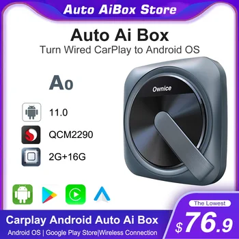 Безжичен адаптер Ai box A0 Android 11 carplay за Apple mini spotify Mirror Линк за MITSUBISHI i-MiEV Pajero Sport Mirage G4