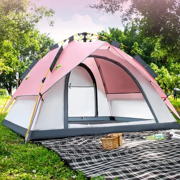 Градинска шатра WolFAce, напълно автоматична преносима палатка за семеен пикник, къмпинг, быстроразъемная розова палатка 2022, ново, директна доставка