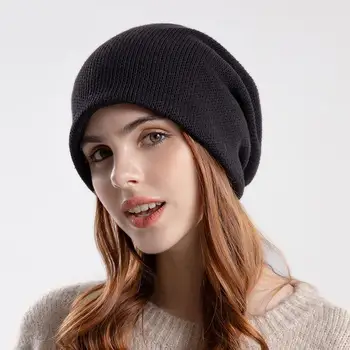 COKK/ дамски шапка зимна вязаная шапчица, однотонная защита на ушите, водене жив топлина, мешковатая шапка, ежедневни градинска шапката Femme Gorro, нови шапки