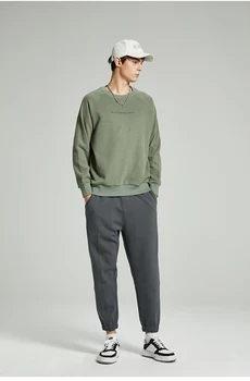 Y1702 2023 пролетно-есенни свободни мъжки пуловери с обикновена бродерия, качулка