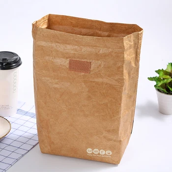 Множество чанта за обяд с Голям капацитет От водоустойчива и топлоизолационна крафт-хартия и Алуминиево фолио, Запечатан Контейнер Храна