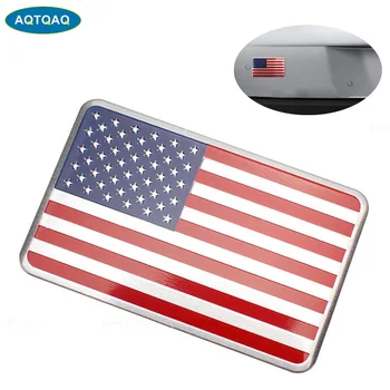 AQTQAQ Метален американски флаг Стикер на колата логото на Емблемата на Иконата на стикер за полагане на автомобила